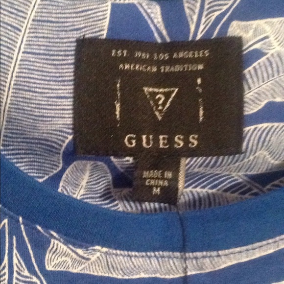 Guess Turk sea marled multi men's t- shirt Sz:M - Picture 4 of 6